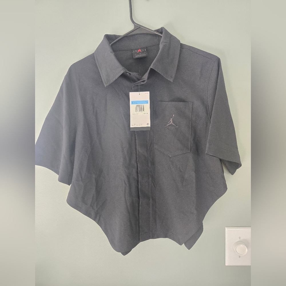 Jordan Woven Crop Top Womens Size Medium , Black, NWT